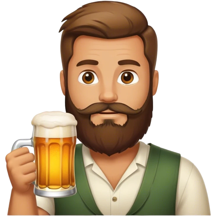 Man with beard and beer emoji