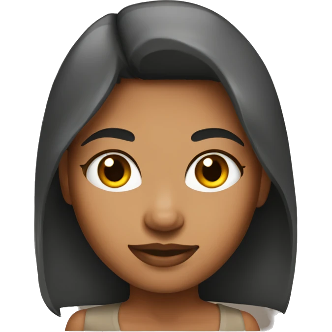 Tan skin girl with wolf cut emoji