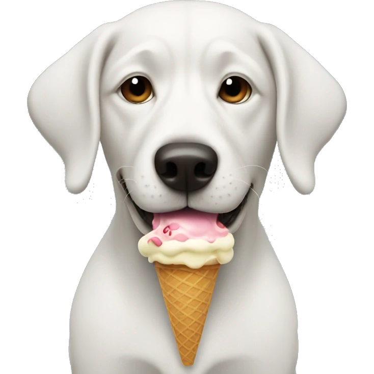 Dog eating ice cream  emoji
