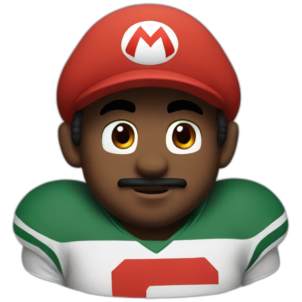 Super Mario with jets jersey emoji