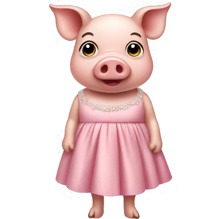 Pig with a dress emoji