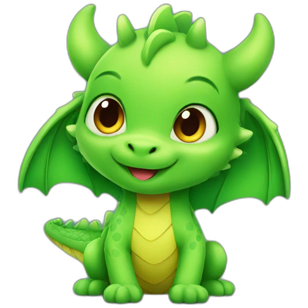 Cute green little dragon emoji