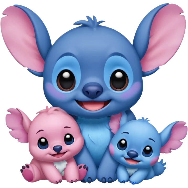 Stitch a cote de  Angel emoji