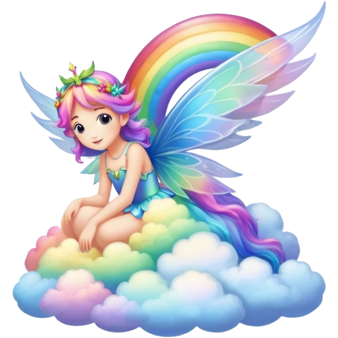 rainbow clouds fairy landscape  emoji