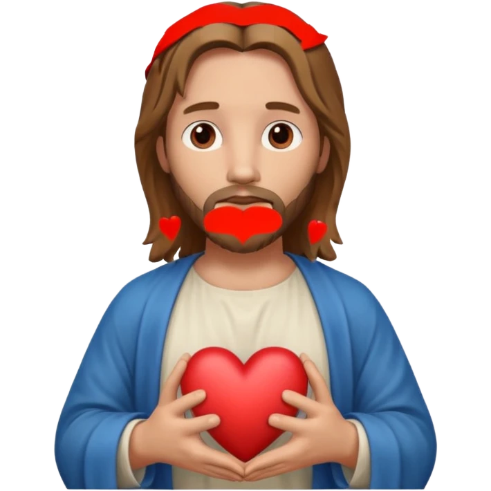 Jésus avec un cœur dans ses mains emoji