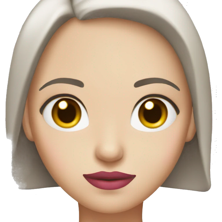 White brunette with brown eyes and pink lips emoji