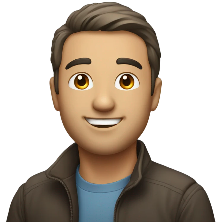 Man smiling while looking at a group of people  emoji