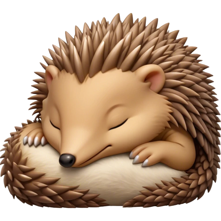 Meme-Worthy Cute Sleeping Echidna Portrait Emoji, Head resting peacefully with a contented smile, showcasing a delightfully compact build and a luxuriously soft spiky fur, eyes shut in a serene, restful nap, Simplified yet hilariously adorable features, highly detailed, glowing with a soft, drowsy light, high shine, relaxed and utterly lovable, stylized with an air of playful laziness, bright and heartwarming, soft glowing outline, capturing the essence of a comically sleepy echidna, so meme‐worthy it feels like it could instantly become the next viral sensation of adorable slumber! emoji