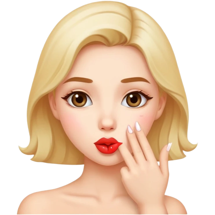 Cute woman sending kisses emoji