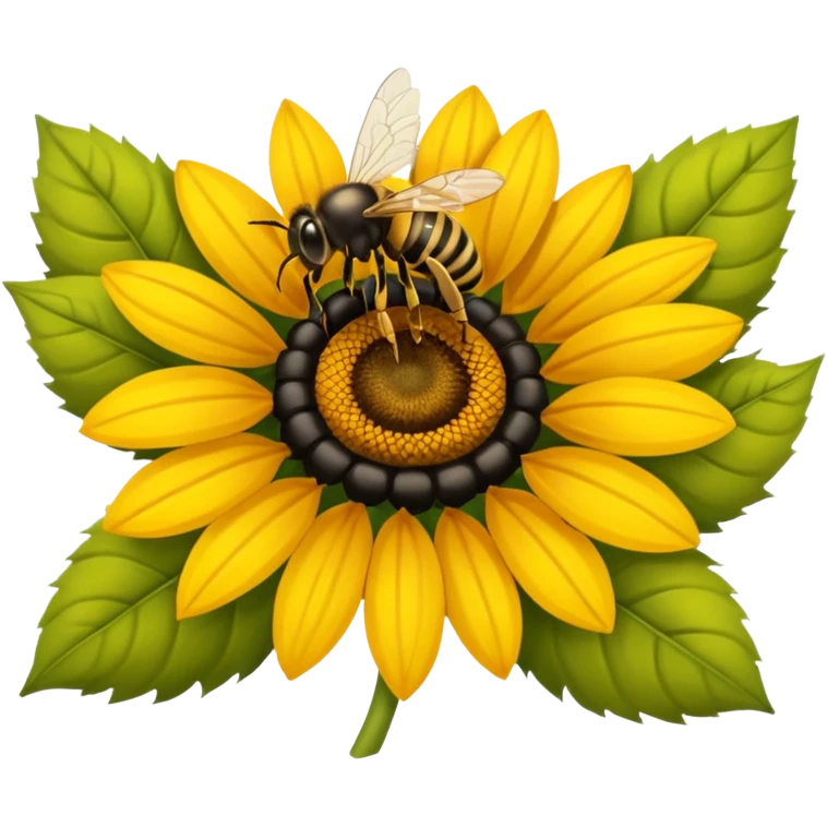  girasol y una aveja grande emoji