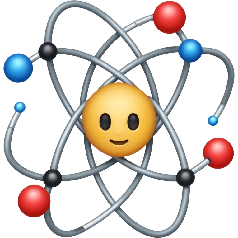 A simple and eye catching emoji of Atoms, designed to be able to be used at 24px emoji