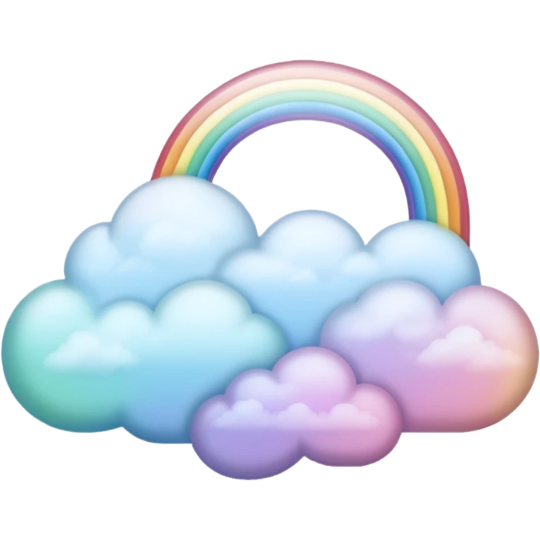 A pastel rainbow-tinted cloud drifting softly emoji
