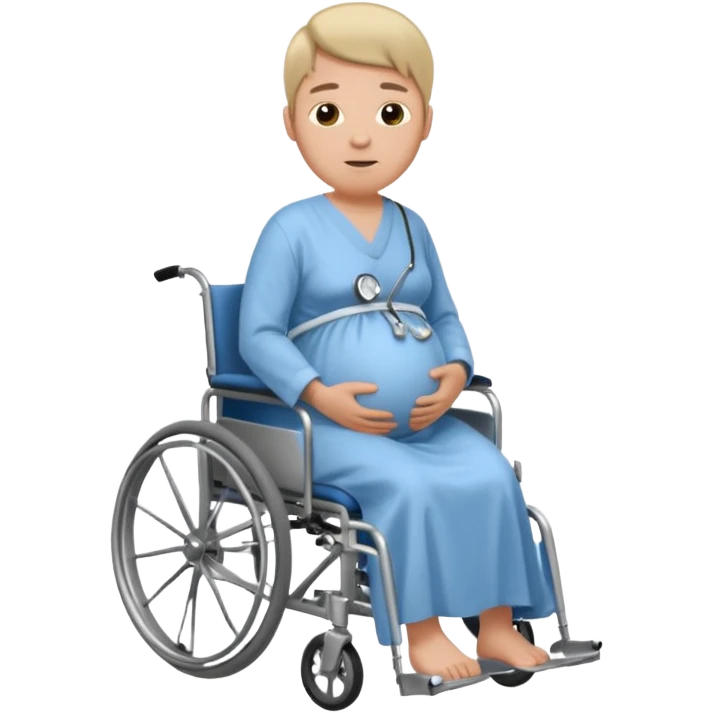 Wheel chair pregnant man without other persons emoji