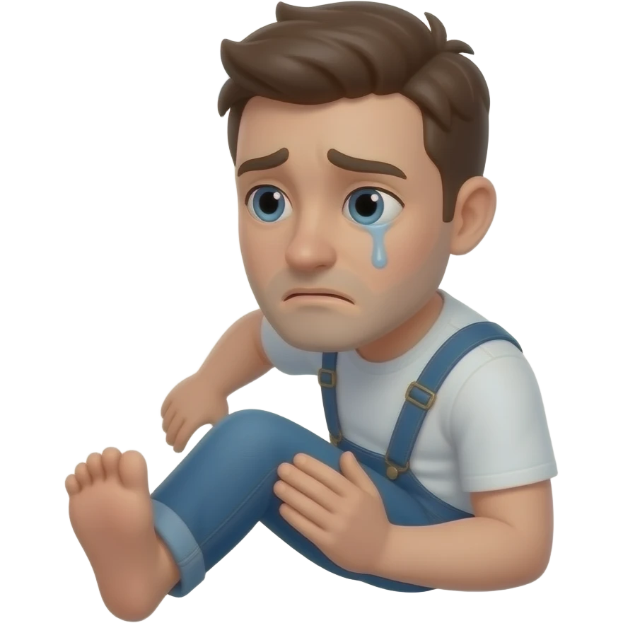 Man falling from the sky and his soul is out of his body , hi is depressed emoji