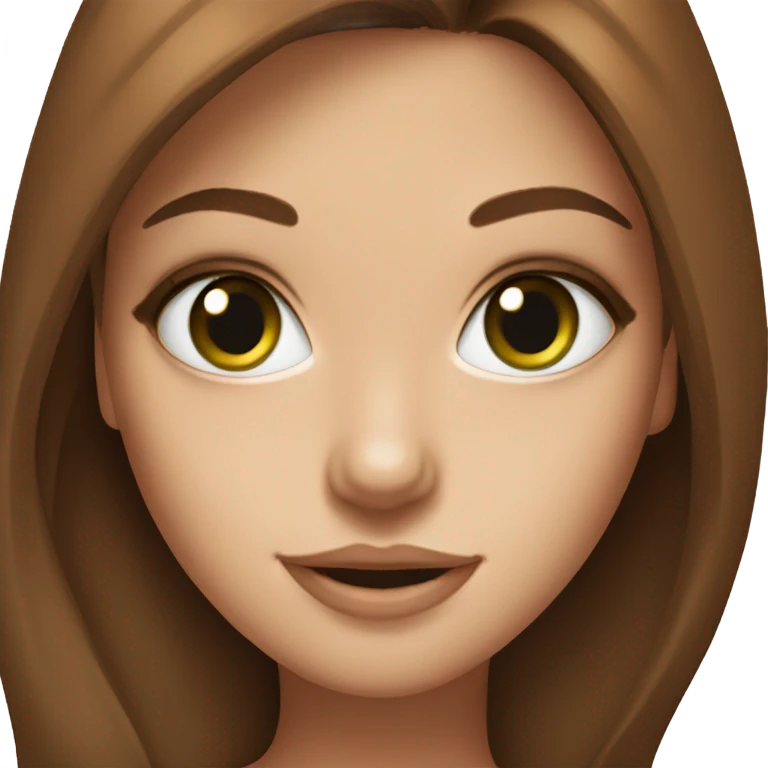 beautiful green eyed girl with beautiful long brown hair, that look like a super model emoji