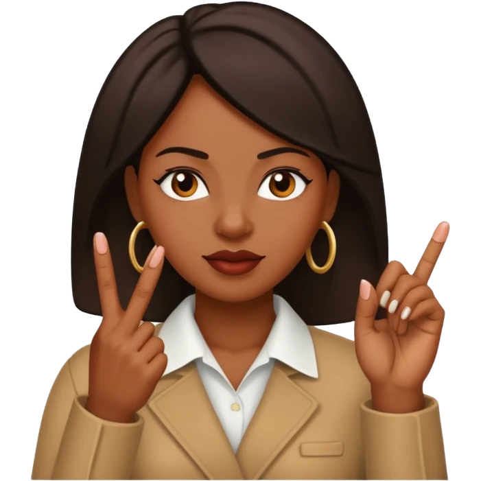 black woman sticking up middle finger emoji