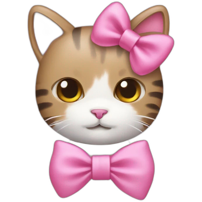 Cat with Pink bow hello kitty emoji
