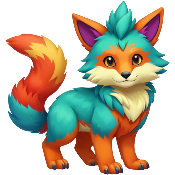 colorful anthro vernid fursona Fakemon emoji