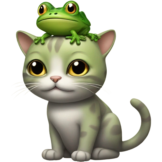 cat with frog on head emoji