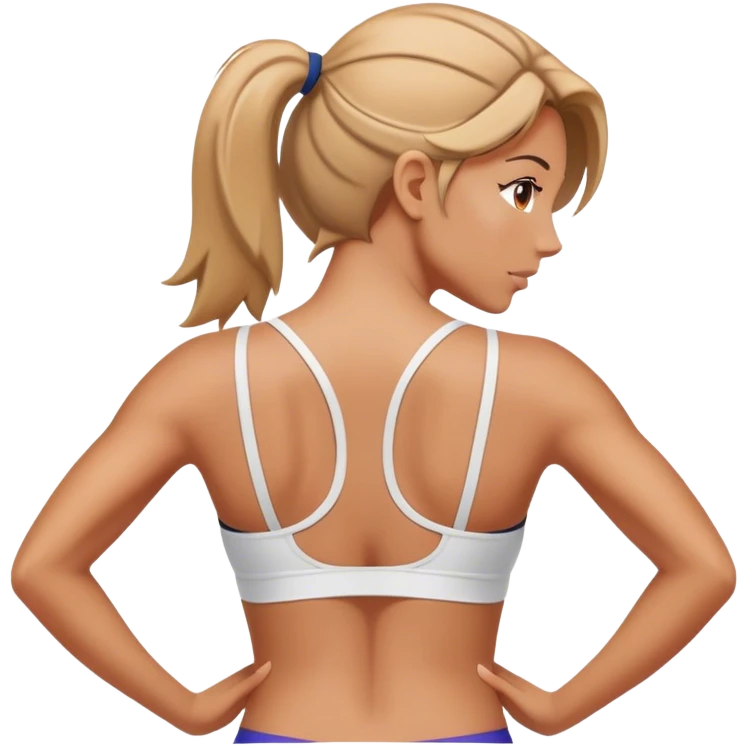 full upper body female back with sports bra tanned emoji