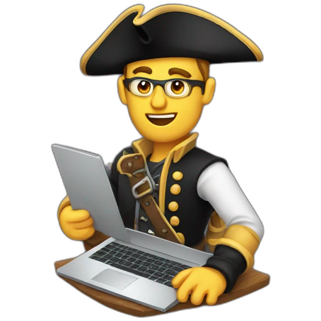 pirate web developer with laptop emoji