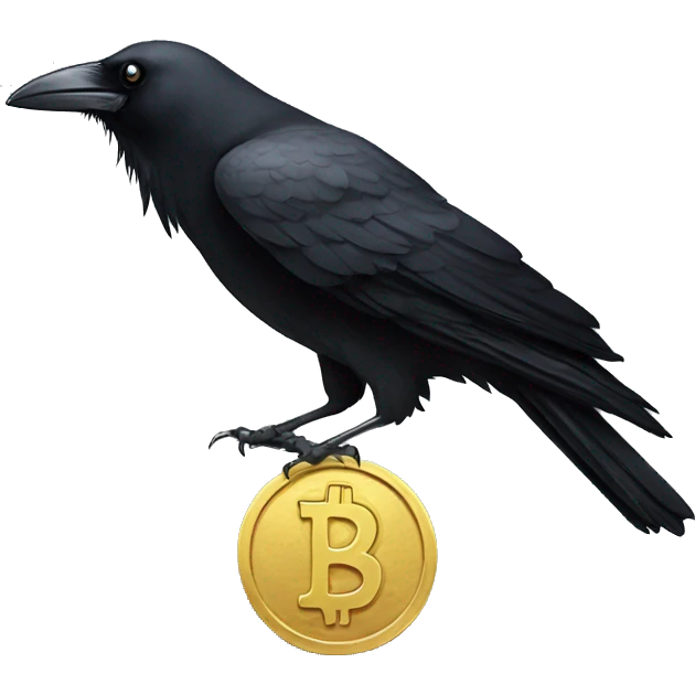 Crow and coin emoji