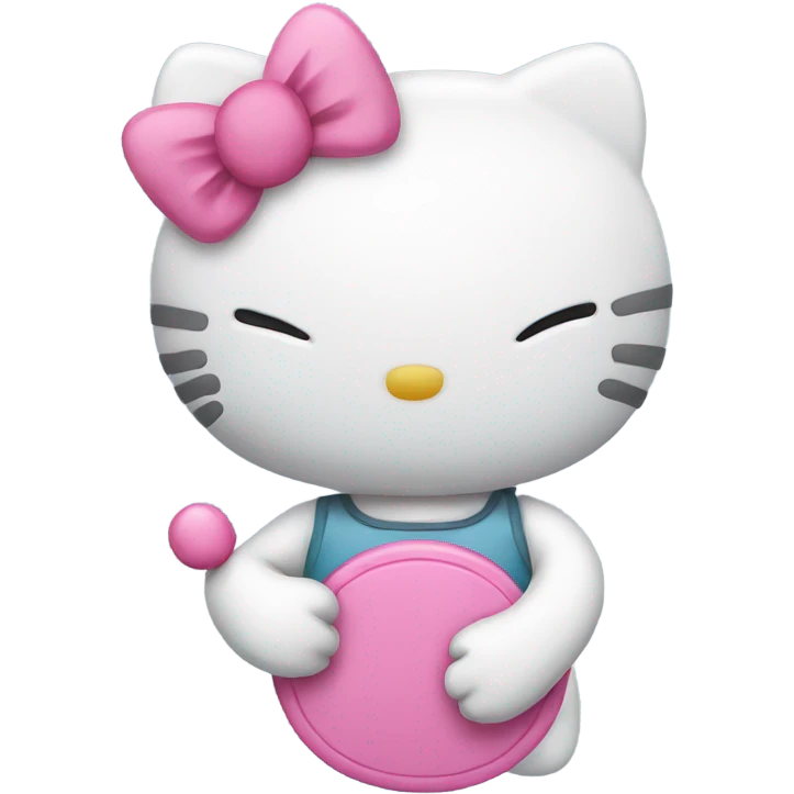hello kitty holding pink  emoji