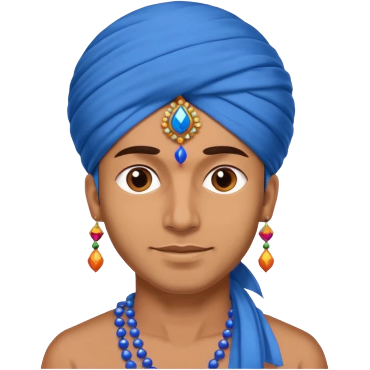 diwali man with blue turban and diwali emoji