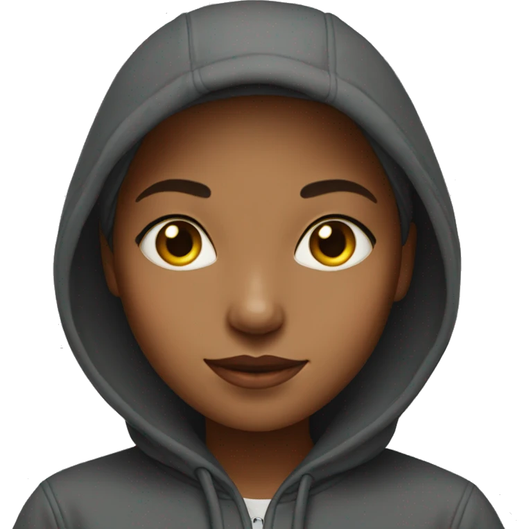 young woman, cool, in hoodie emoji