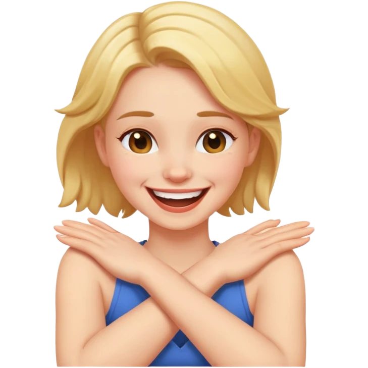 arms crossed holding neck laughing girl emoji
