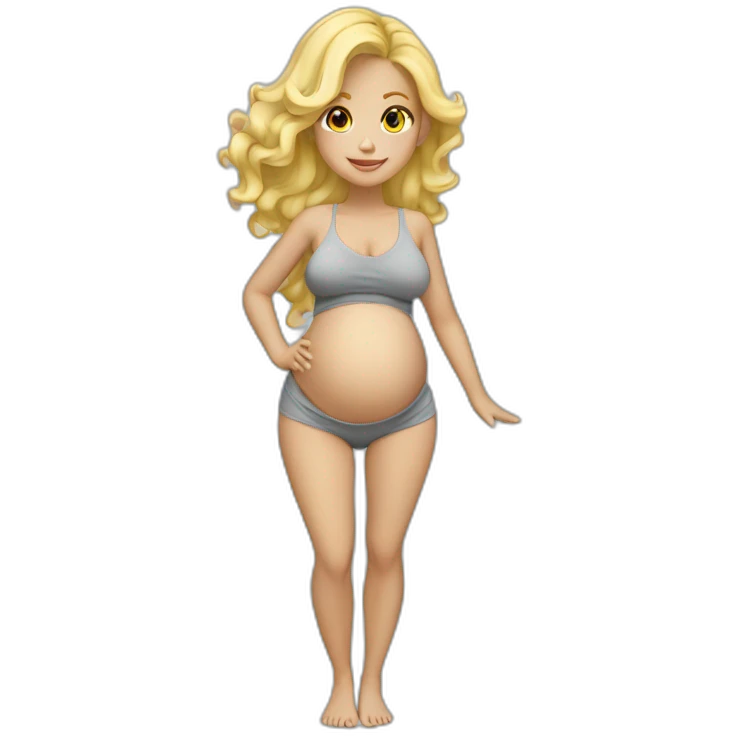adorable pregnant blond full body women with beach-wave-hair emoji