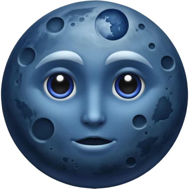 iOS emoji, dark moon, silver outline, mystical symbols, dark fantasy, smooth texture emoji