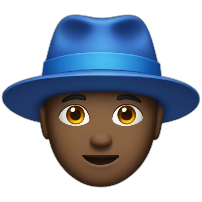 face with blue hat in his head emoji