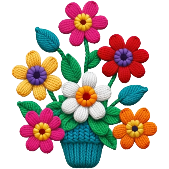 Knitted flowers emoji