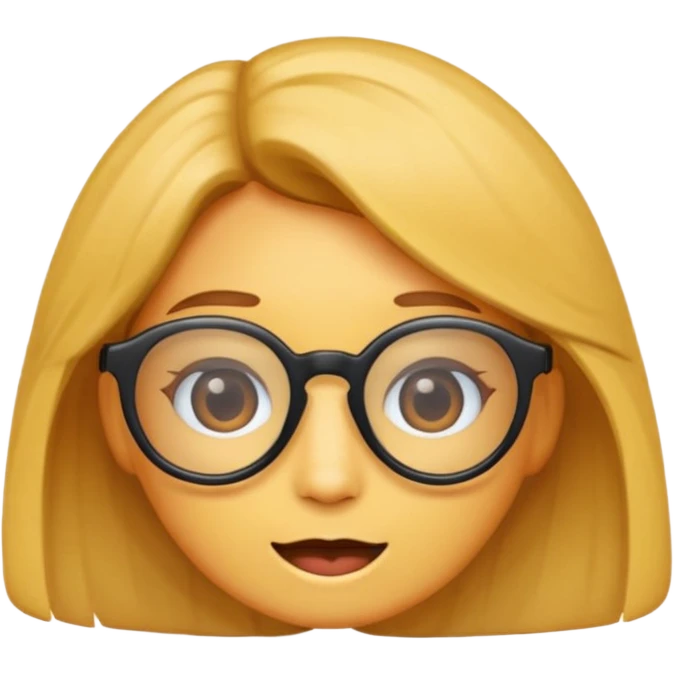 Emoji con lentes nariz grande y cabello a los lados emoji