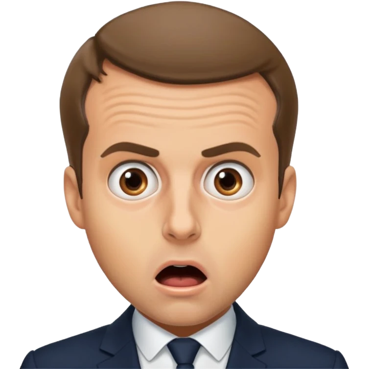 Emanuel macron choqué emoji