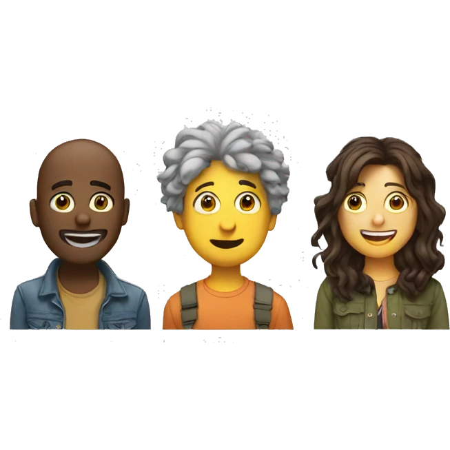 3 friends with crazy ideas emoji