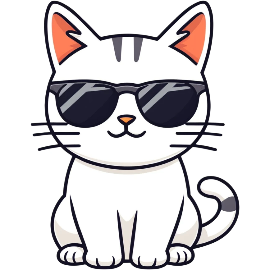 Cat with sunglasses emoji