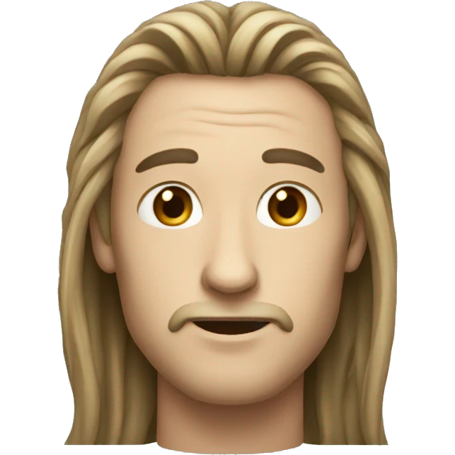 Guy with long hair and a long nose emoji