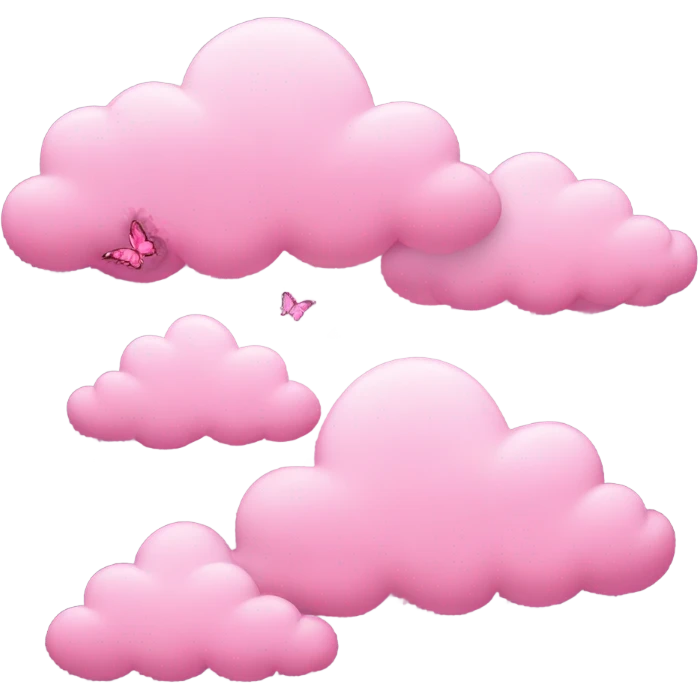Pink heart clouds butterflies  emoji