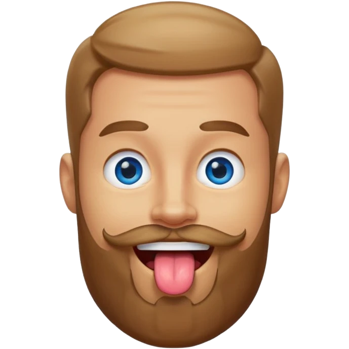 Man with beard sticking tongue out emoji