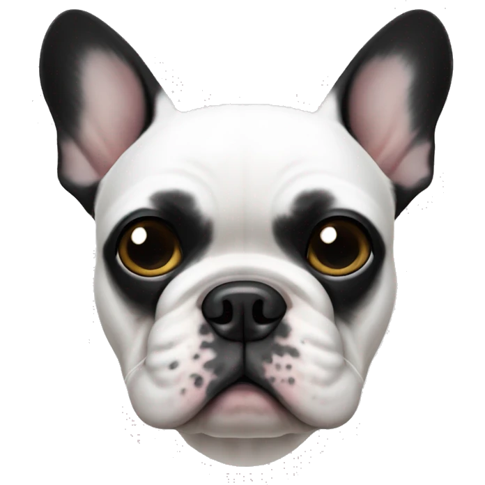 white french bulldog with black patches on both eyes emoji