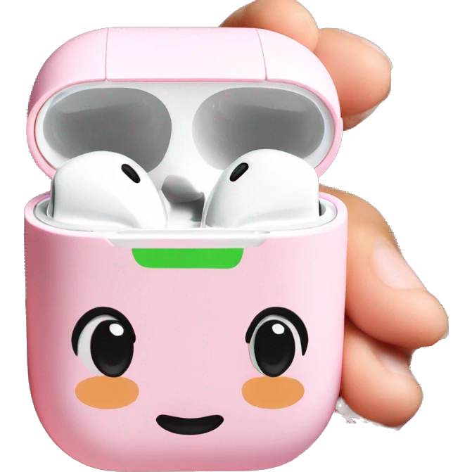 Airpods in a pink case emoji