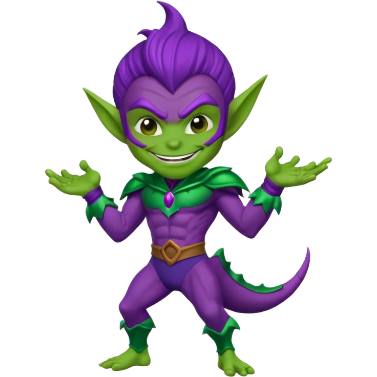 green goblin, cute chibi full body emoji