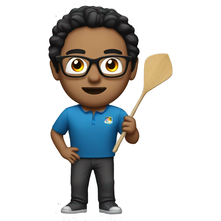Dart player with Dark hair and glasses emoji