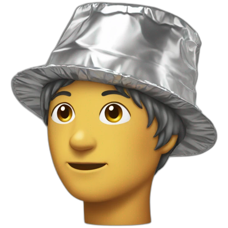 Tin foil hat on person emoji