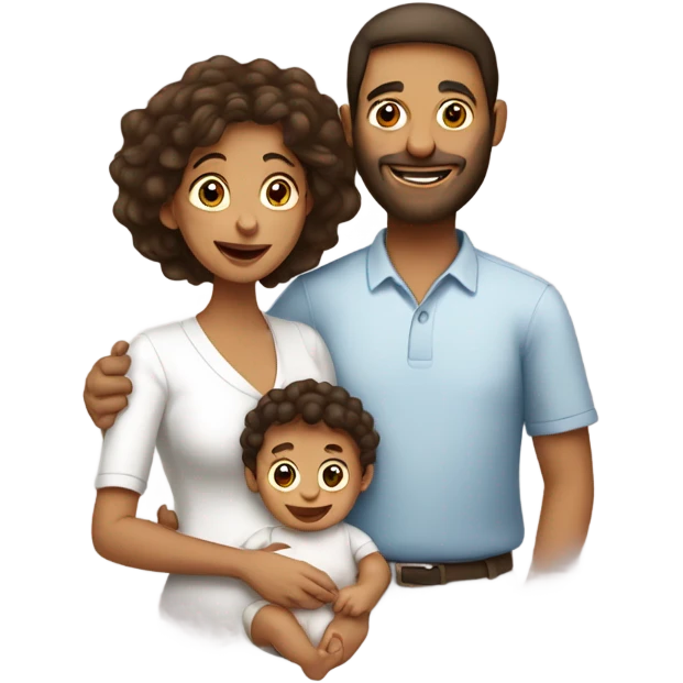 a family of a mother, a father and a Jewish baby emoji