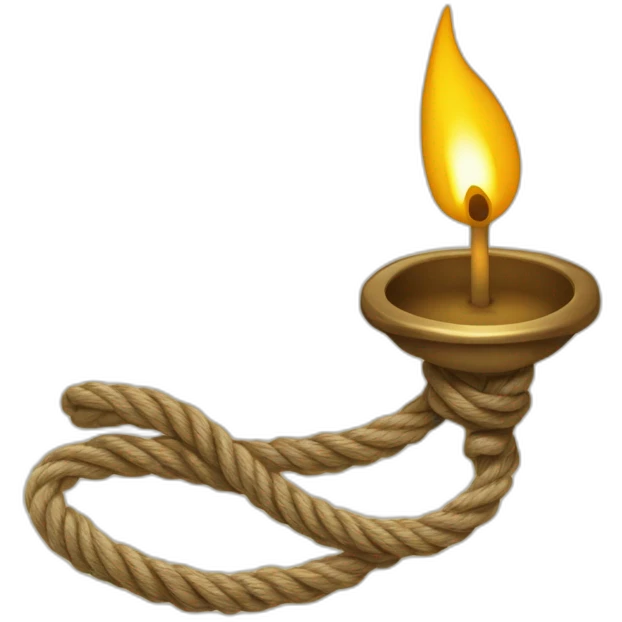 Une bougie entourée d’une corde et sur la corde l’inscription « Bougi’magine » ecrit en doré  emoji