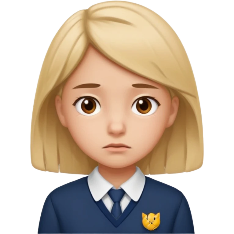 girl in uniform looking bored emoji