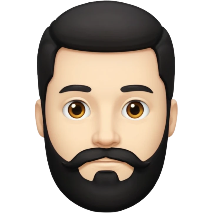 Hombre blanco con barba negra emoji